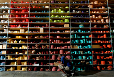 colorful objects on shelves