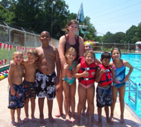 kids at the pool