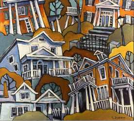 painting of houses by Tatyana Dyakonov 