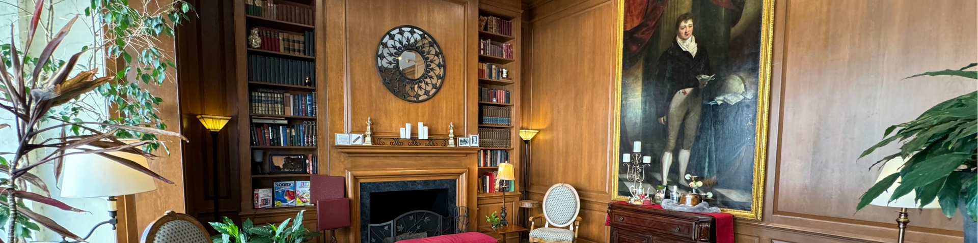 historic hotel's lounge seating area