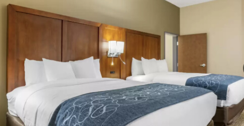 hotel room two beds