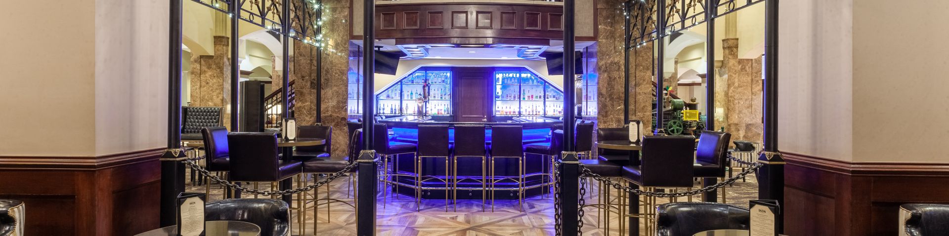 bar area with accent lighting