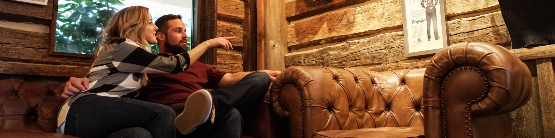 couple sitting in a booth