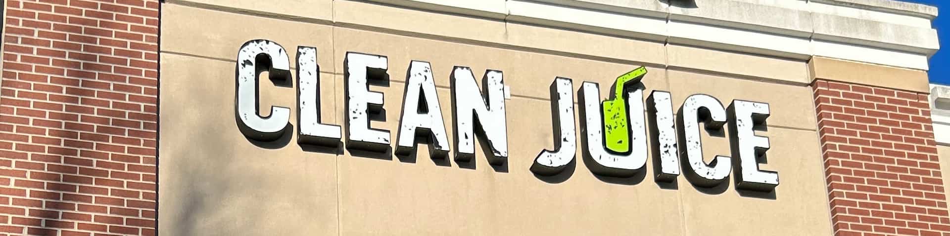 sign on juice restaurant exterior