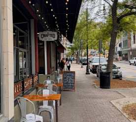 street view of exterior and patio seating