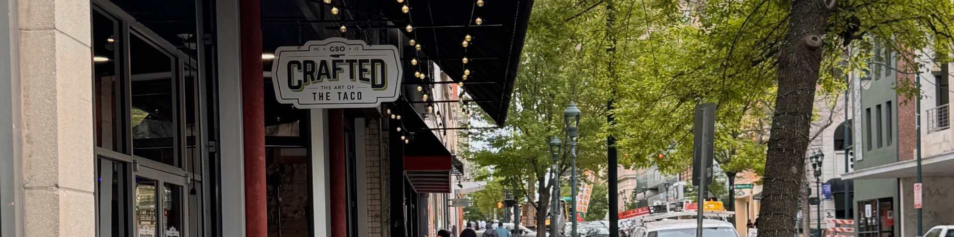 street view of exterior and patio seating