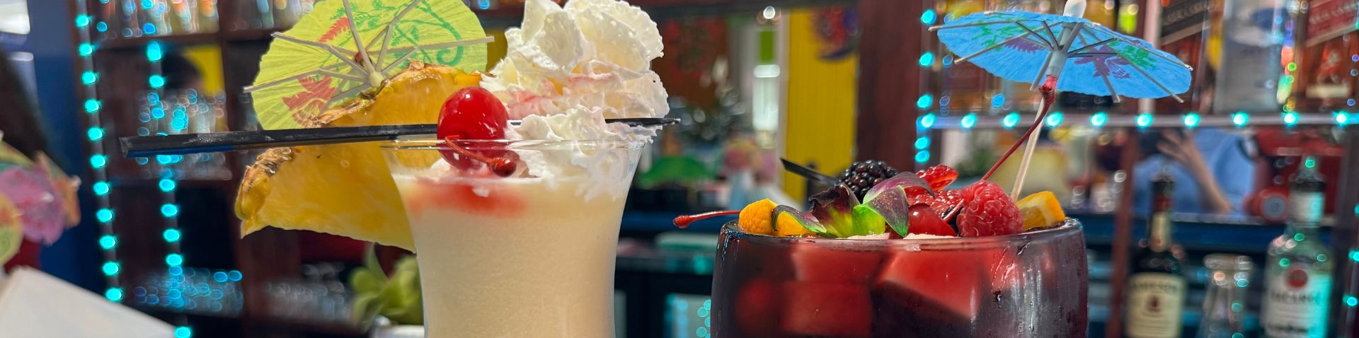 close-up of fancy drinks