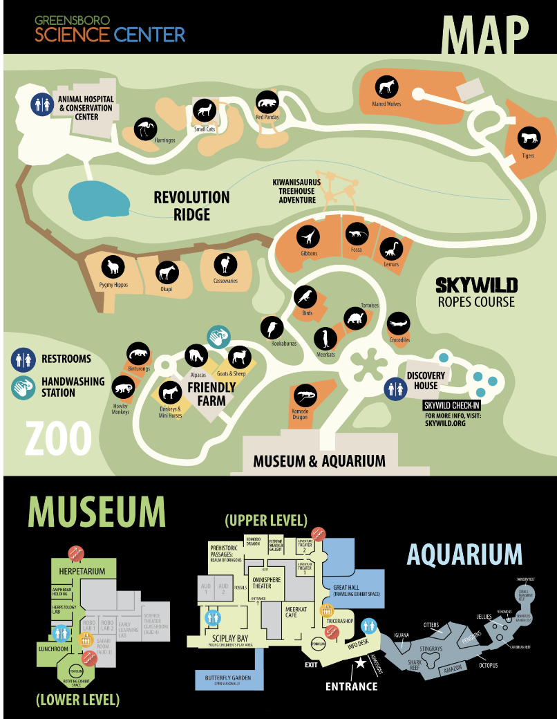 Greensboro Science Center Map