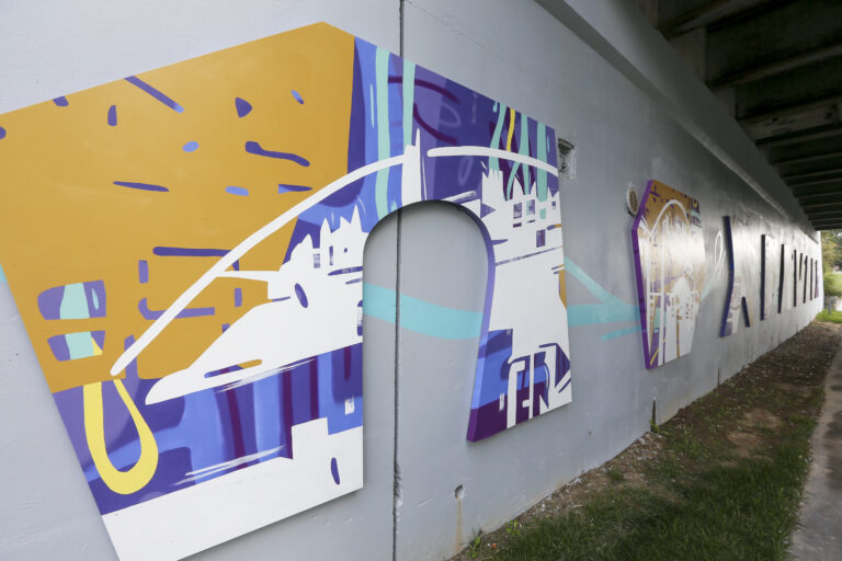 modern love mural on the downtown greenway