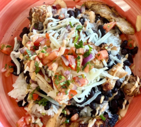 close-up of entree