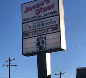 sign in front of the diner