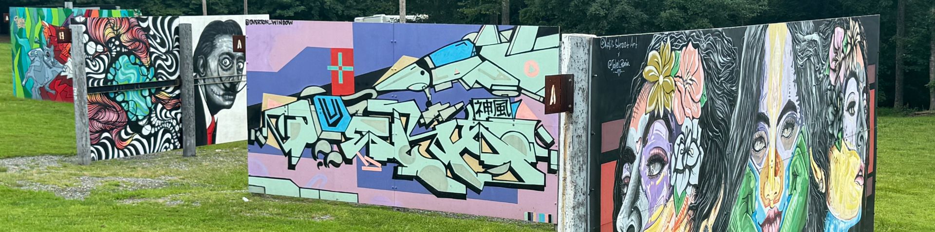 close-up of mural art