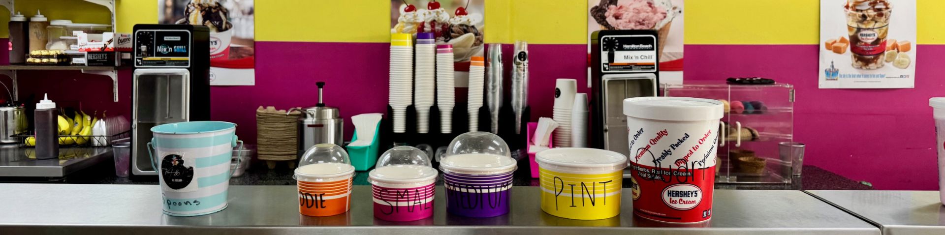 different sizing of ice cream cups