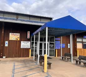 entrance into the covered part of the Farmer's Market