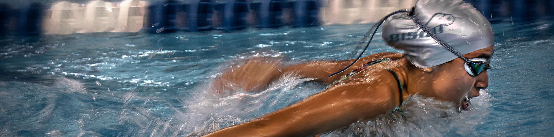 close-up of a swimmer