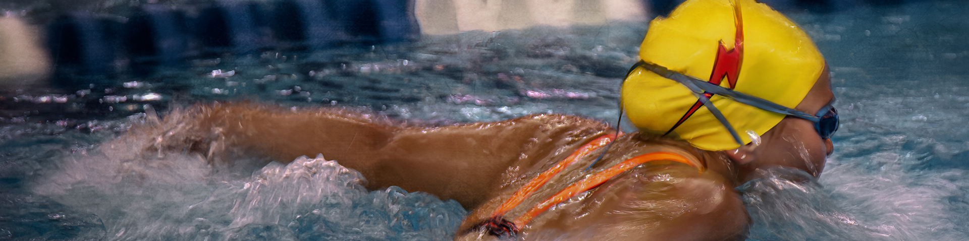 close-up of a swimmer