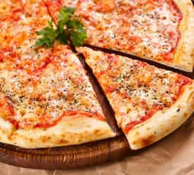 picture of pizza on a cutting board