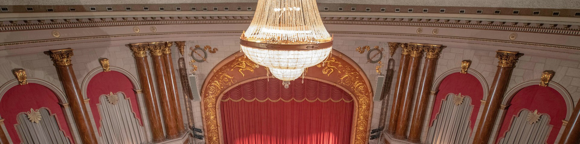 chandelier and stage