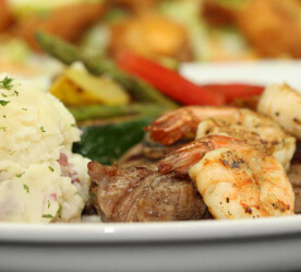 Cooper's Ale House's mashed potatoes and shrimp