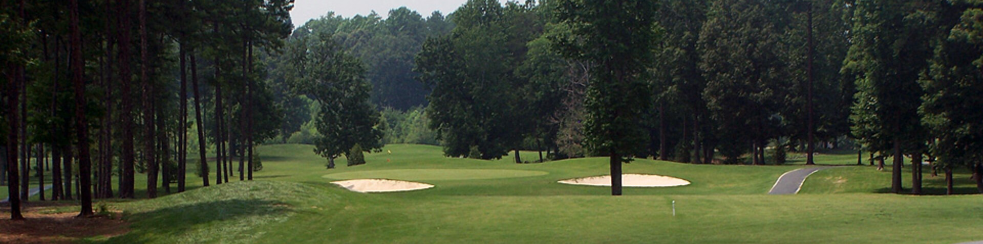 golf course with forest