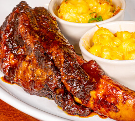 ribs and mac and cheese