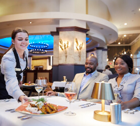 waitress serving food