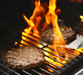 burgers on the grill