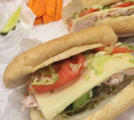 sandwich and veggies