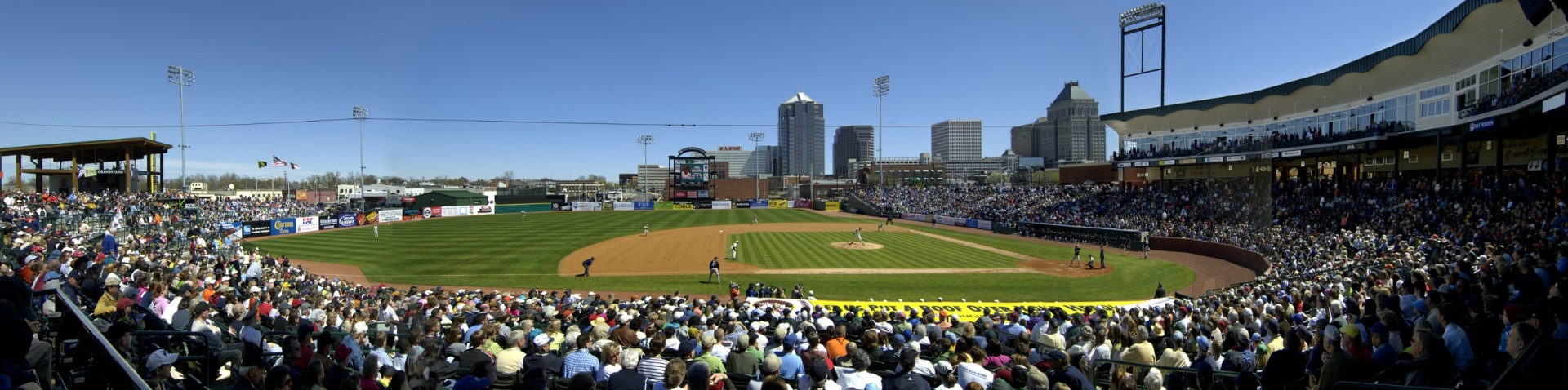 view from stadium looking into field