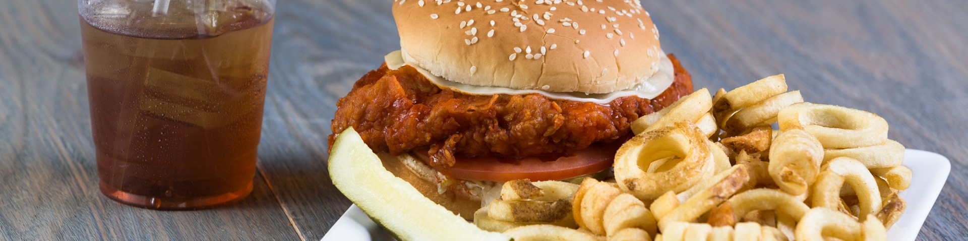 Chicken sandwich and fries