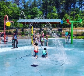 Kids on splash pad