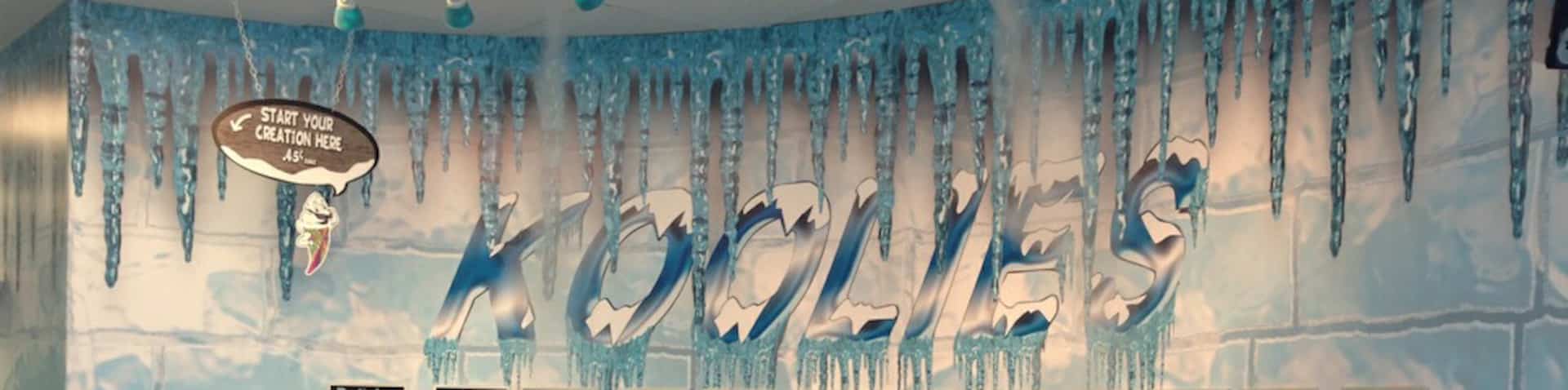 koolies art work above frozen yogurt stations