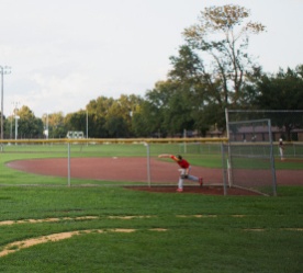 Boy pitching