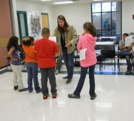 Children in group learning