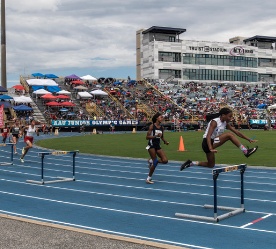 Girls running track