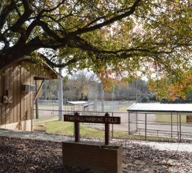 Dugout and sign