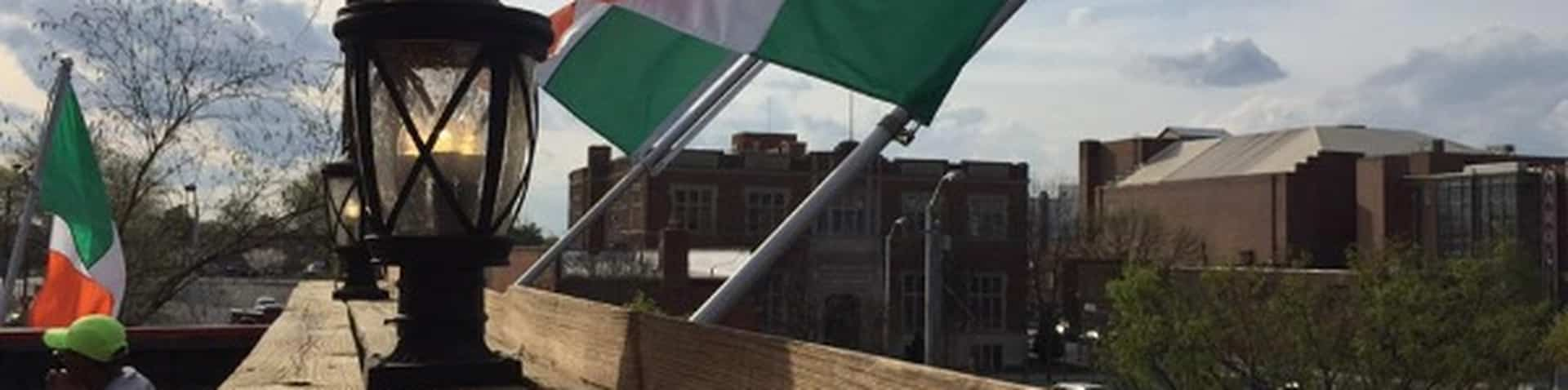 outside seating area looking over downtown Greensboro