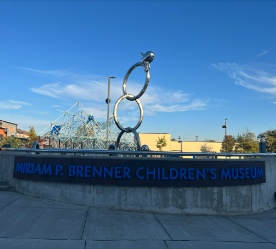 Statue and sign