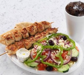 Kabobs and salad