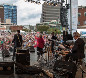 Band playing to crowd