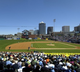 Fans watching baseball