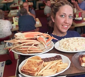 waitress with food