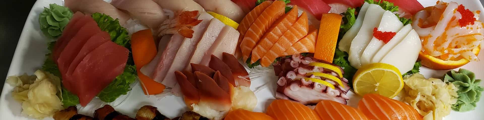 plate of assortment of sushi