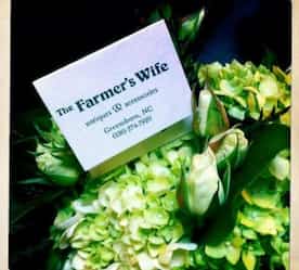 card in flowers with logo