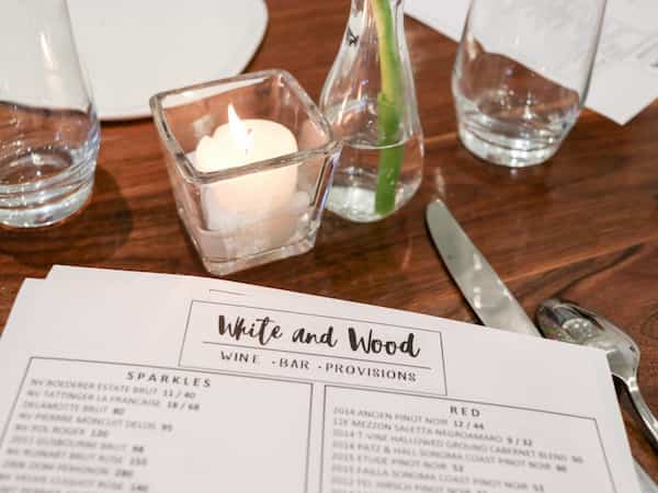 menu on table