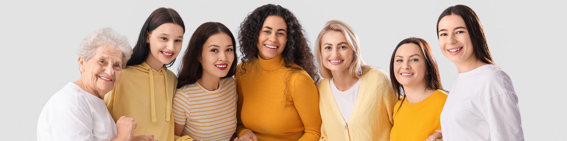 a group of women smiling