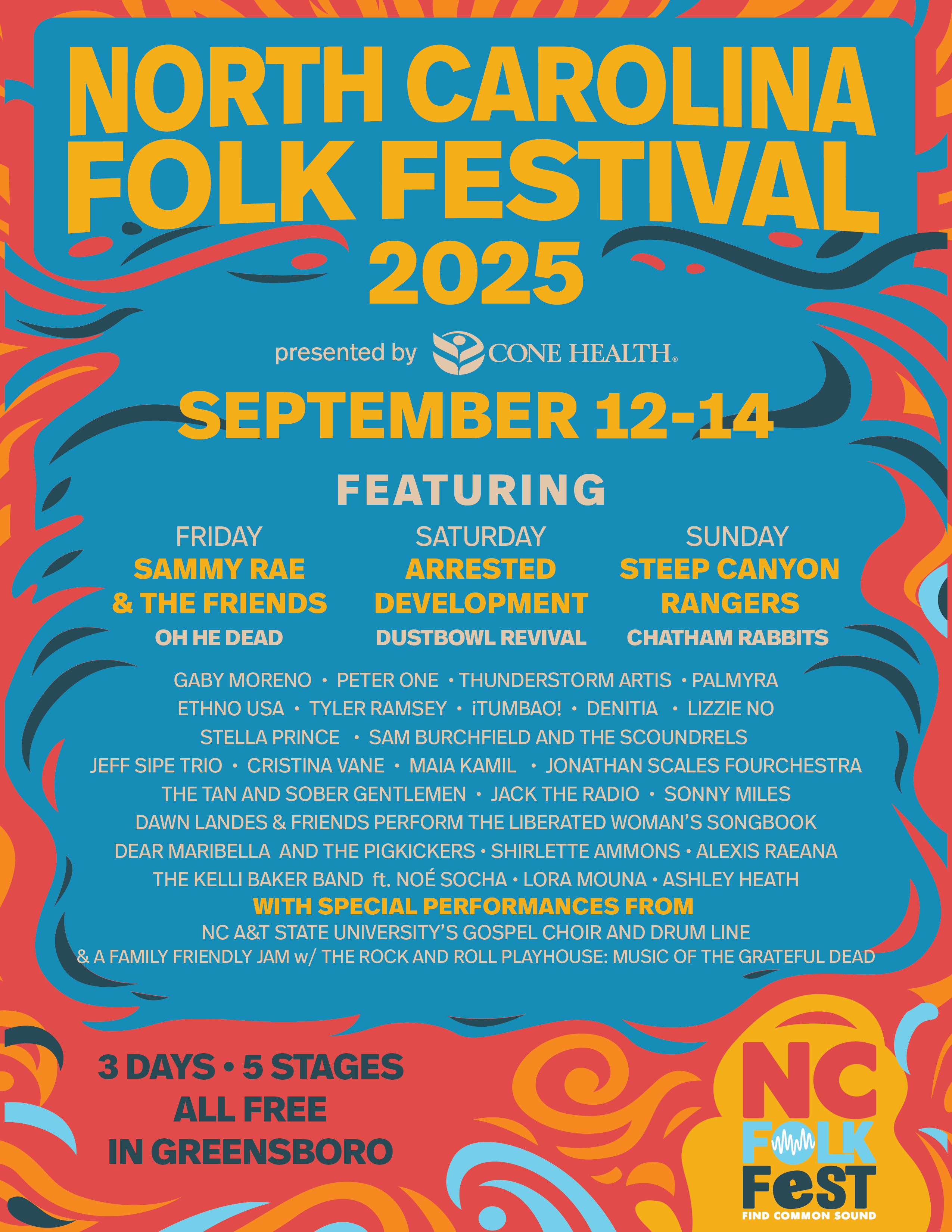 NC Folk Festival Lineup Poster